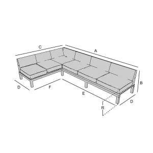 Housse sur mesure pour canapé d'angle à deux hauteurs
