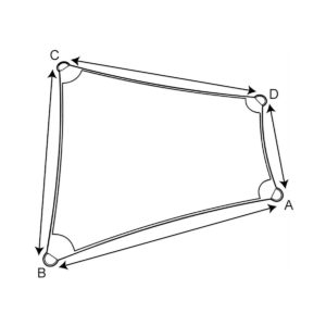 voile d'ombrage de forme trapeze