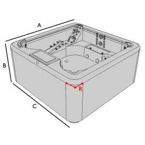 Housse de protection imperméable sur mesure pour spa avec bord arrondi