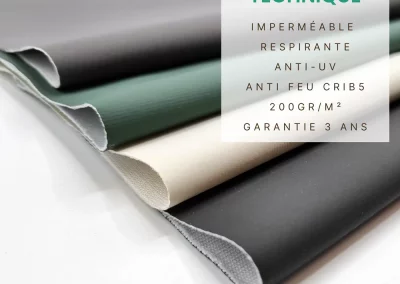 Coloris de la Gamme Technique : Noir, Beige, Vert sapin et Gris moyen